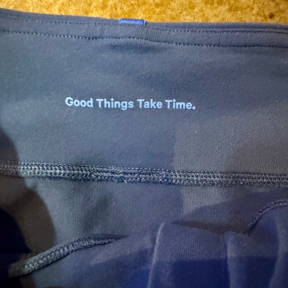 Lululemon Athletica Slate Blue Leggings with Inspirational Text - Picture 3 of 3